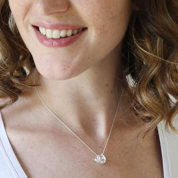 Lisa Angel Silver Sloth Pendant Necklace
