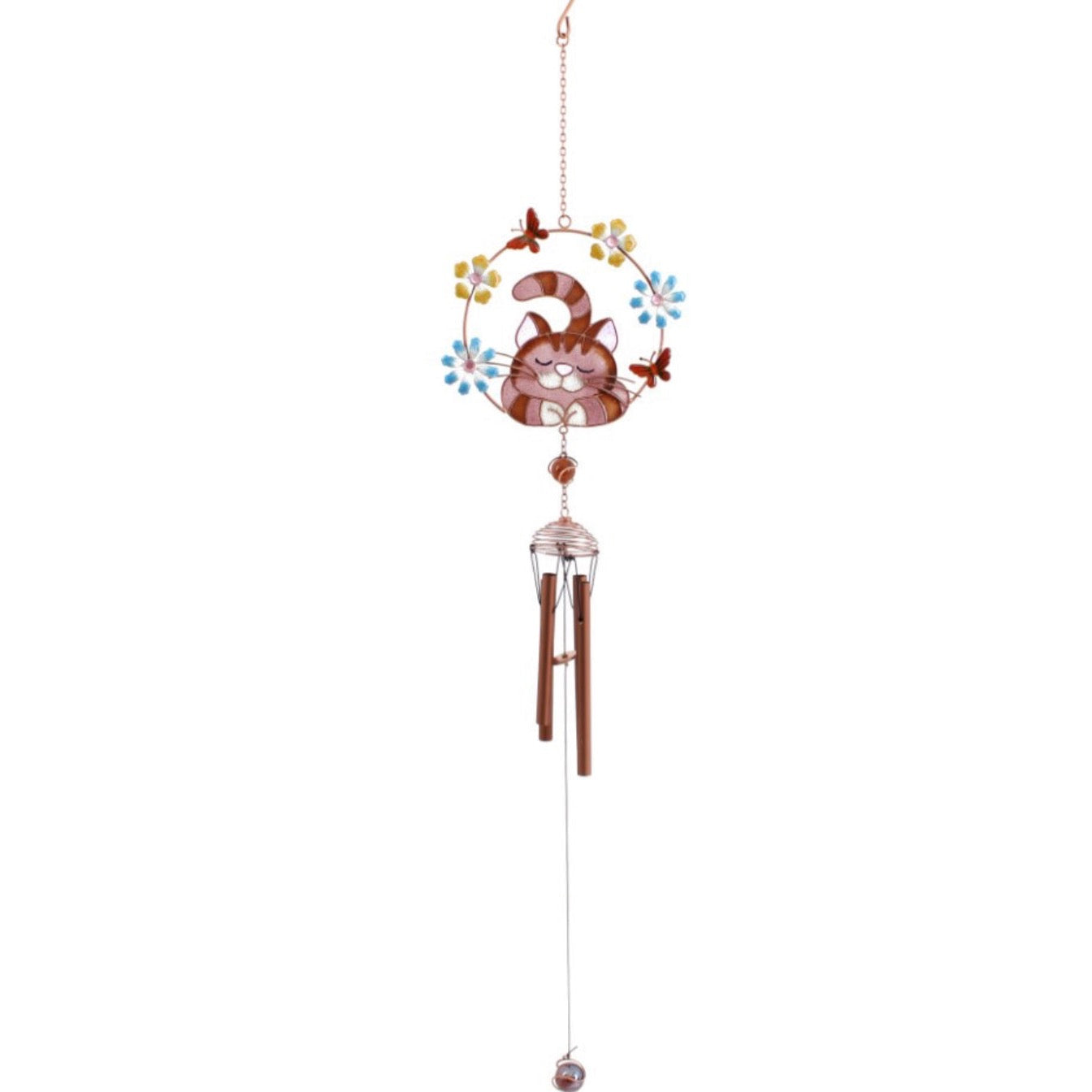 Something Different Floral Cat Windchime