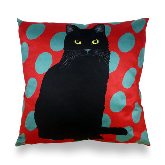 Leslie Gerry Black Cat Cushion Cover