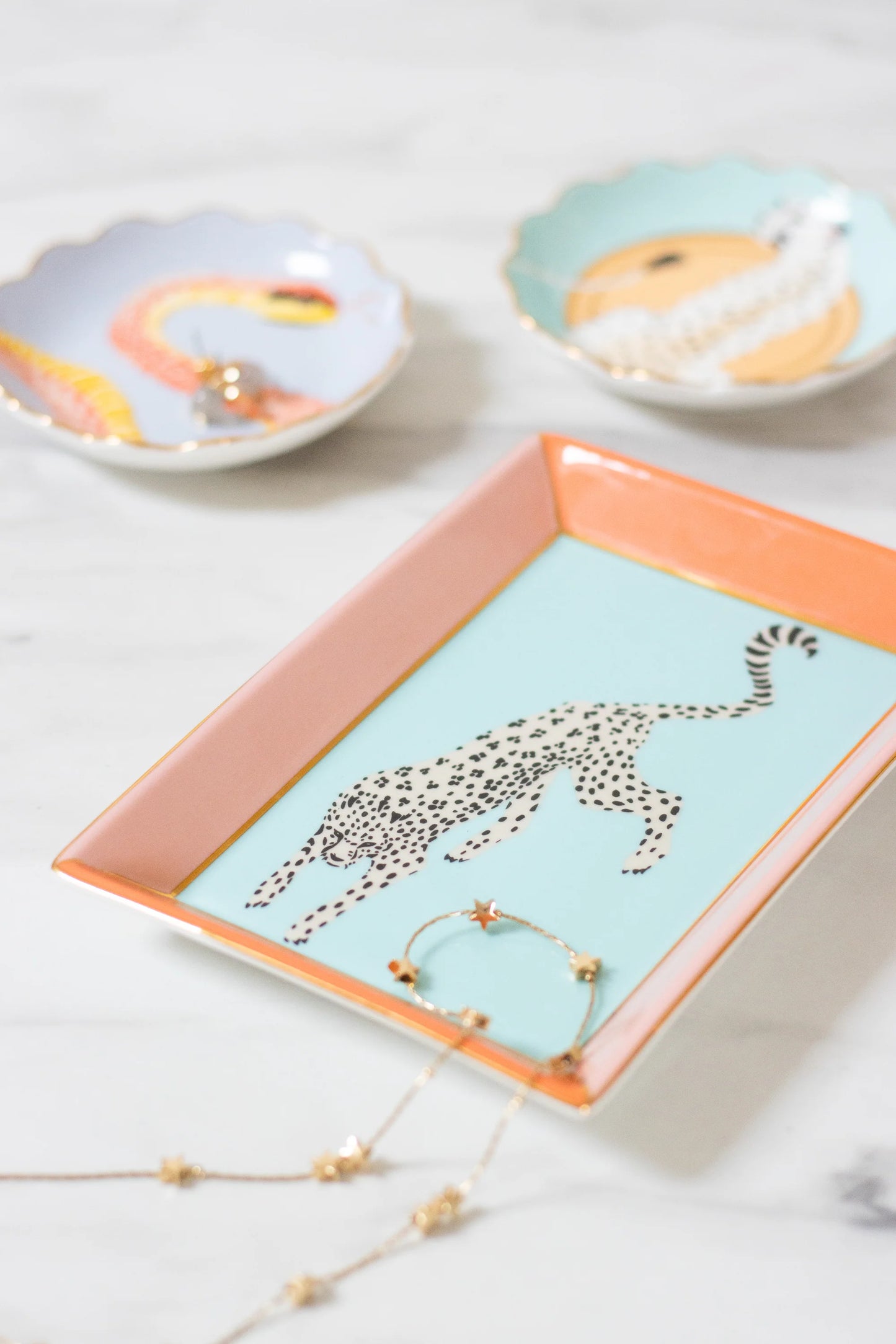 Yvonne Ellen Rectangular Trinket Dish - Cheetah