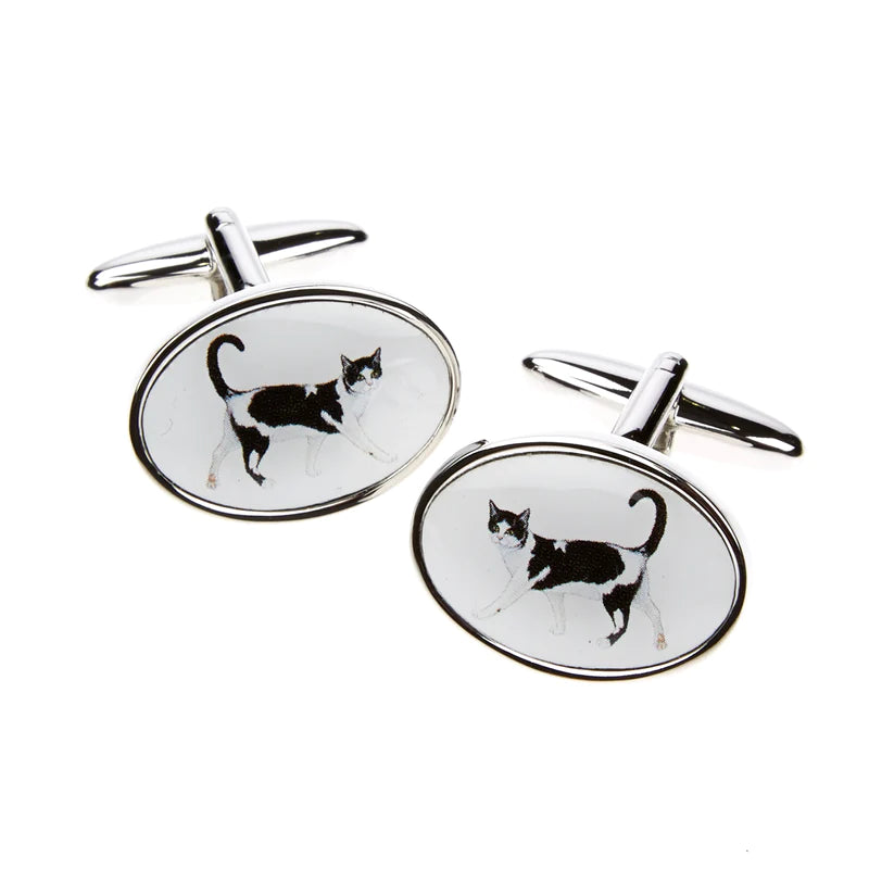 At Home in the Country Black Cat Cufflinks