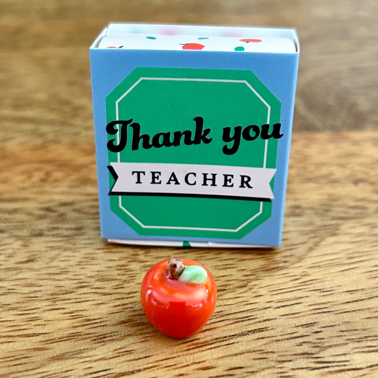 Lisa Angel Tiny Matchbox Teacher Apple Ceramic Token