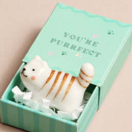 Lisa Angel Tiny Matchbox Ceramic Cat Token