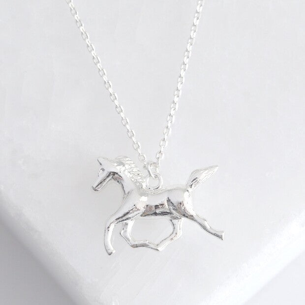 Lisa Angel Silver Horse Necklace