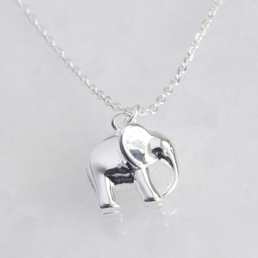 Lisa Angel Silver Elephant Pendant Necklace