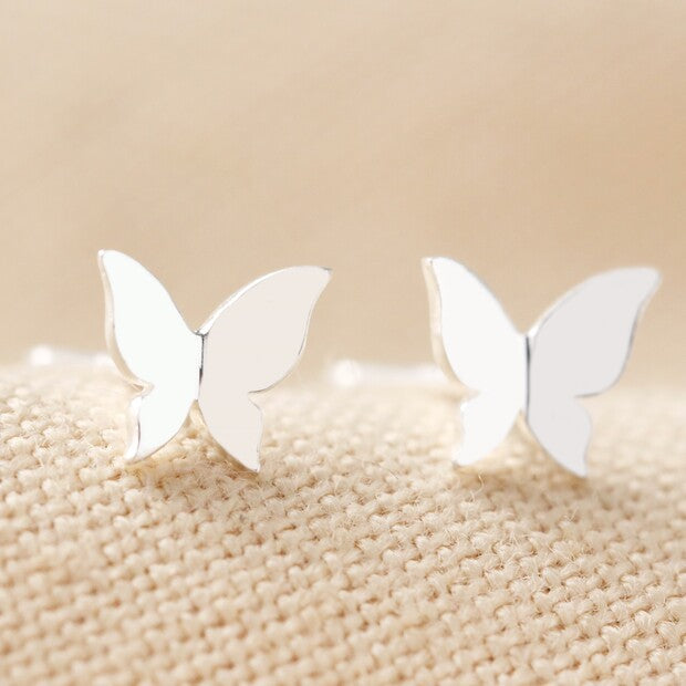 Lisa Angel Tiny Silver Butterfly Earrings