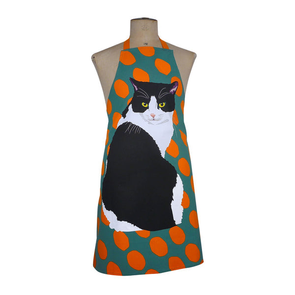 Leslie Gerry Black & White Cat Apron