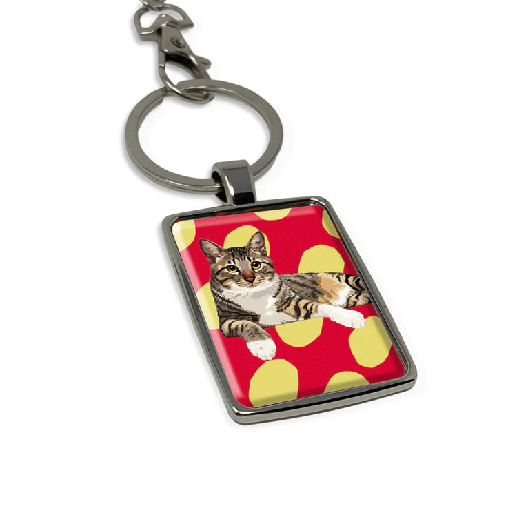 Leslie Gerry Tabby Cat Keyring