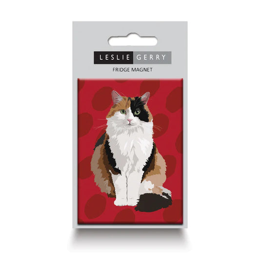 Leslie Gerry Calico Cat Fridge Magnet