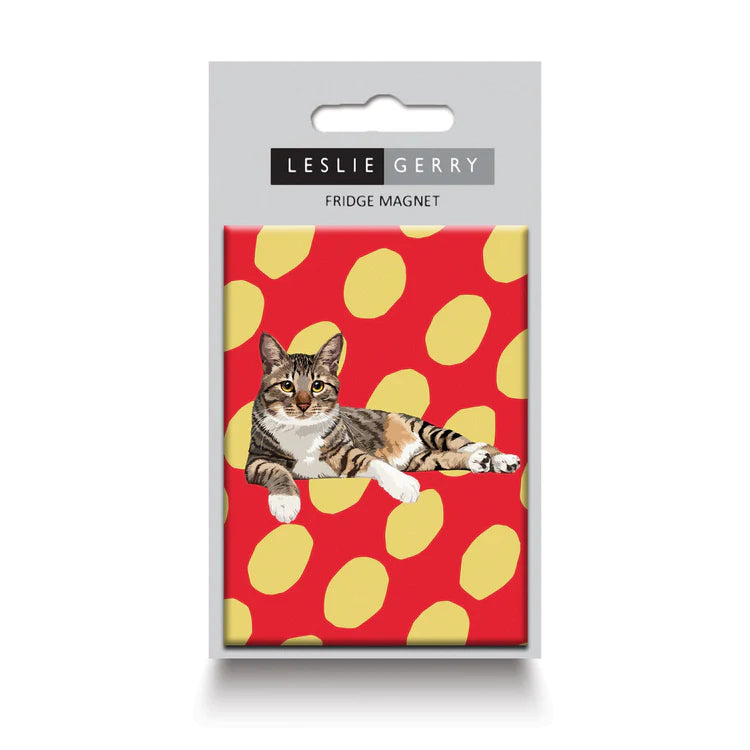 Leslie Gerry Tabby Cat II Fridge Magnet