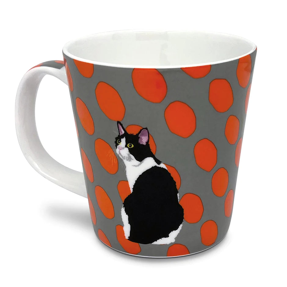 Leslie Gerry Black & White Cat Mug