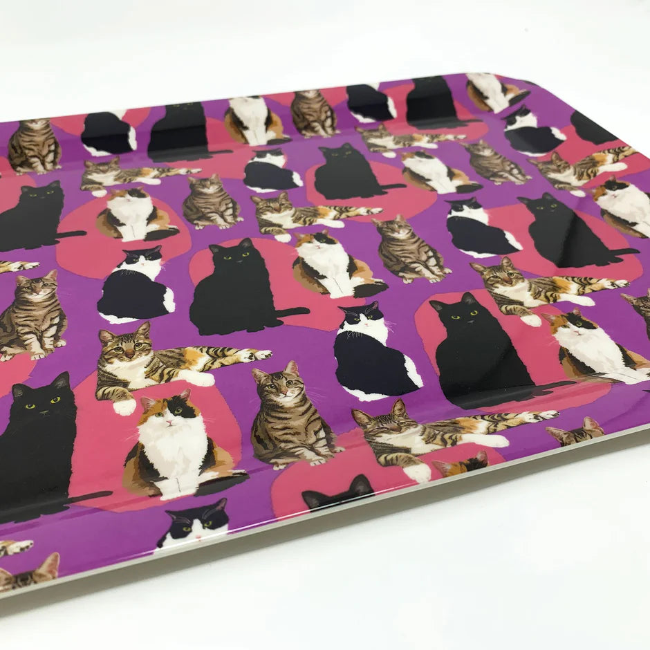 Leslie Gerry Cats Tray