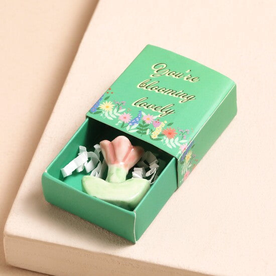 Lisa Angel Tiny Matchbox Lovely Ceramic Flower Token