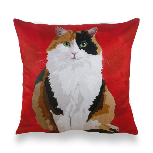 Leslie Gerry Calico Cat Cushion Cover