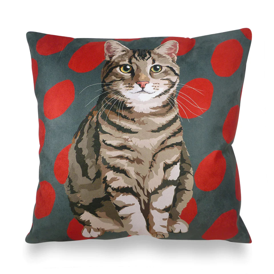 Leslie Gerry Tabby Cat Cushion Cover