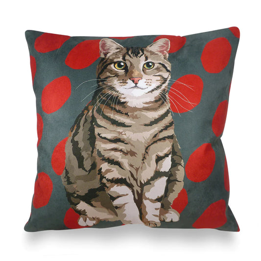 Leslie Gerry Tabby Cat Cushion Cover