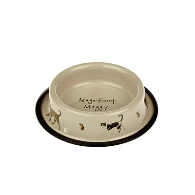 At Home in the Country Tinware Cat Bowl - Magnificent Moggy