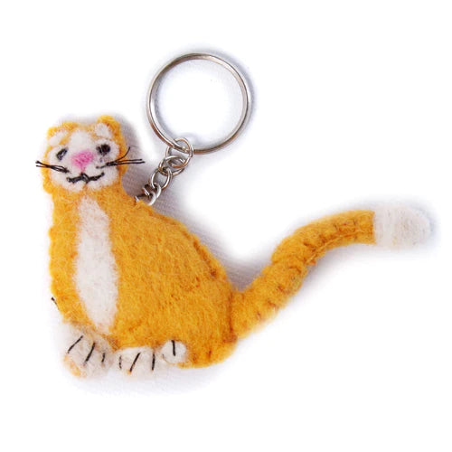 Amica Felt Ginger Felt Cat Keyring