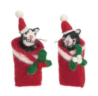 Amica Felt Swaddling Kitten Tree Decoration